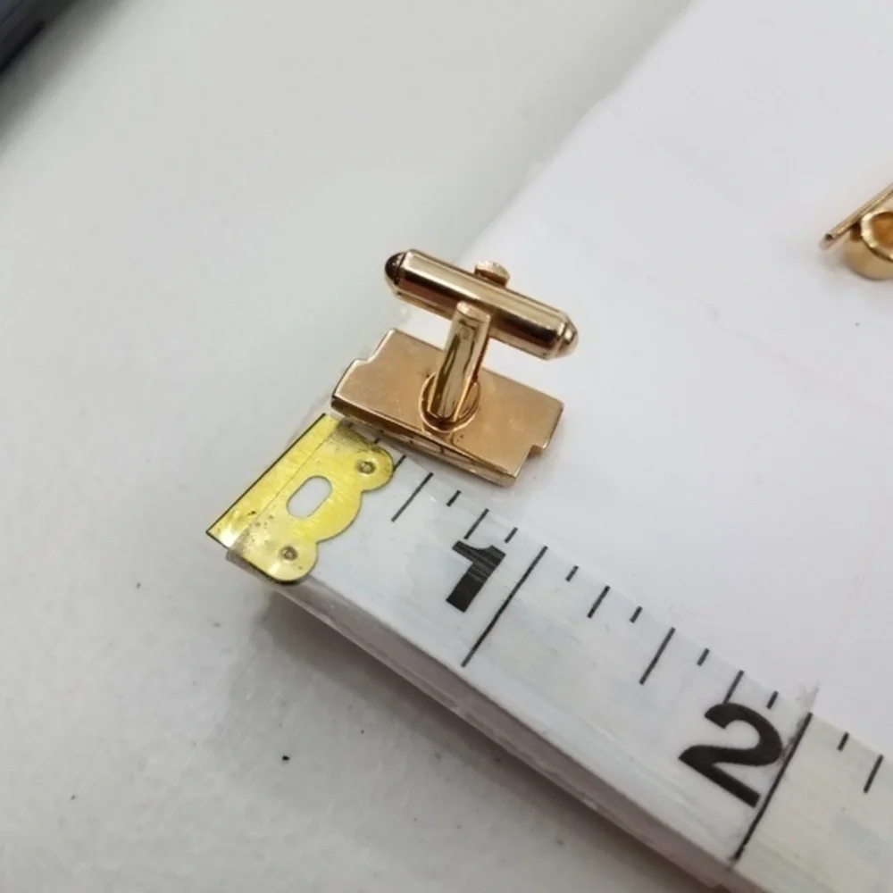 Hickok‎ Cufflinks Gold Tone Rhinestone Mid Century